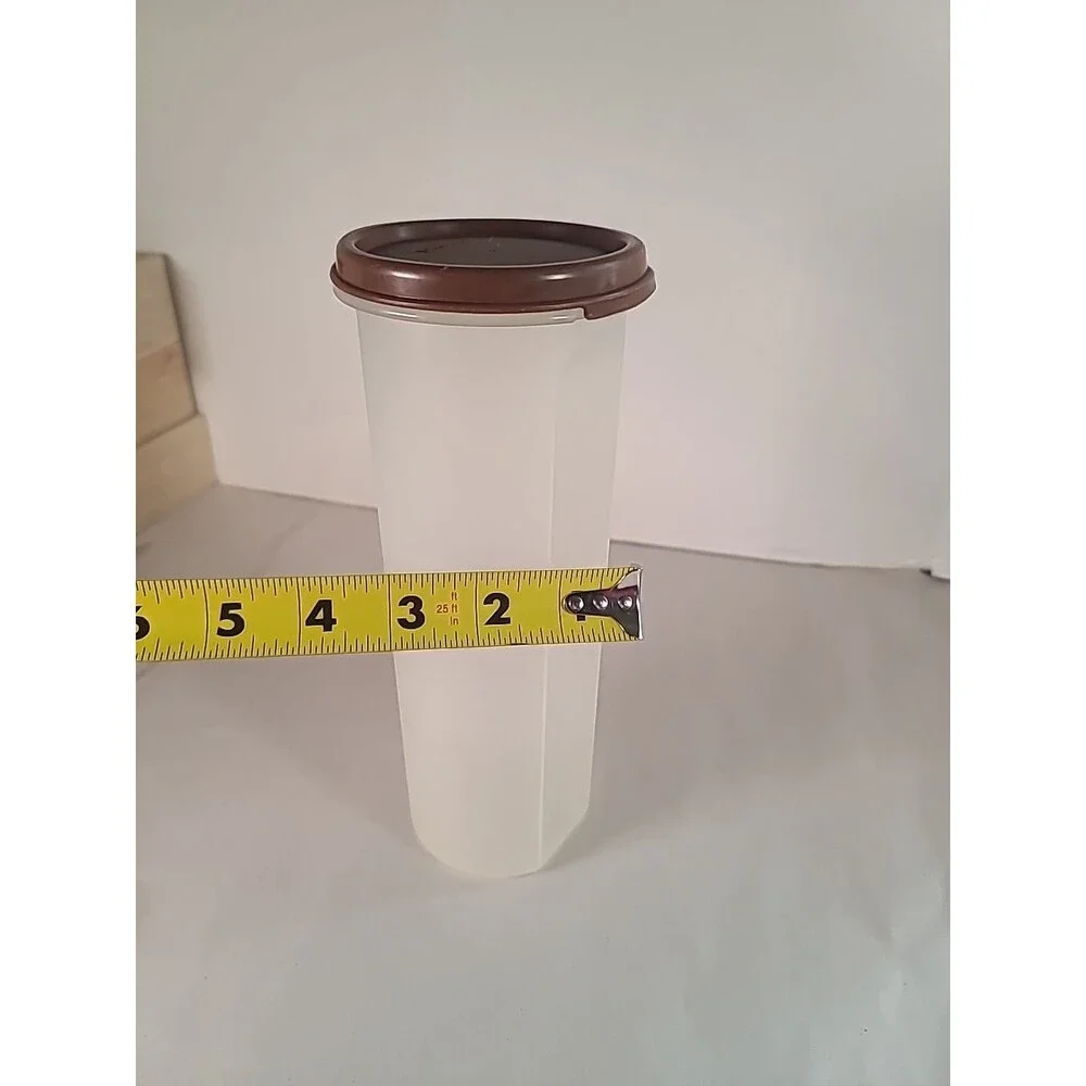 Vintage Tupperware Modular Mates Spaghetti Keeper  9” Tall Brown Lid